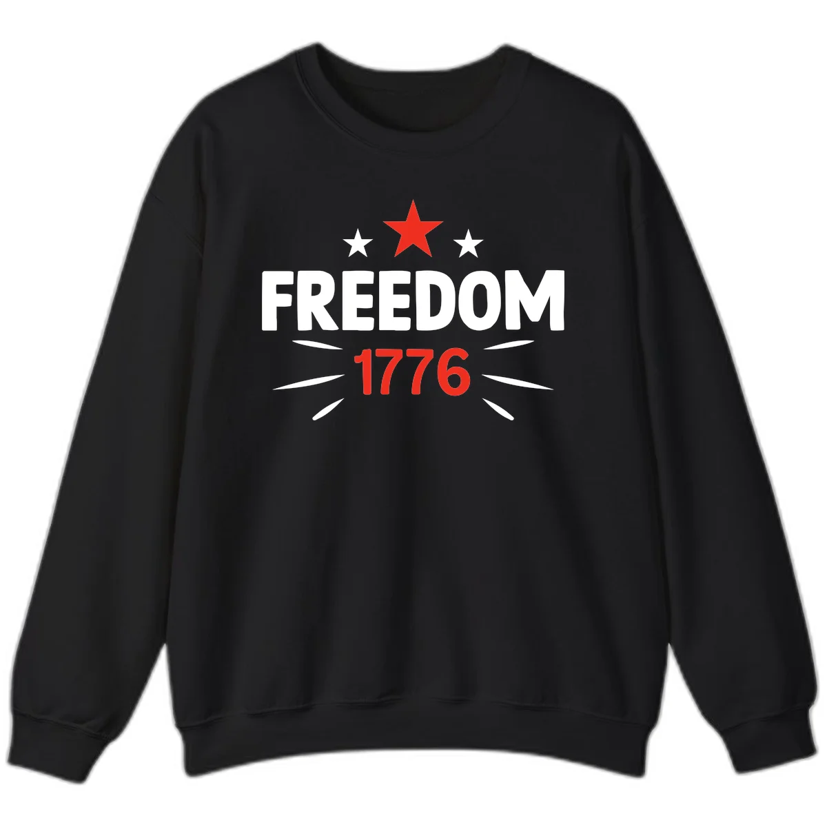 Founding Year 1776 Red Star Sweatshirt in Black