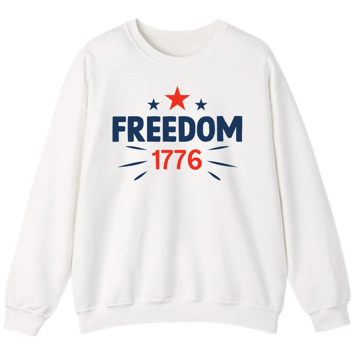 Founding Year 1776 Red Star Sweatshirt in White
