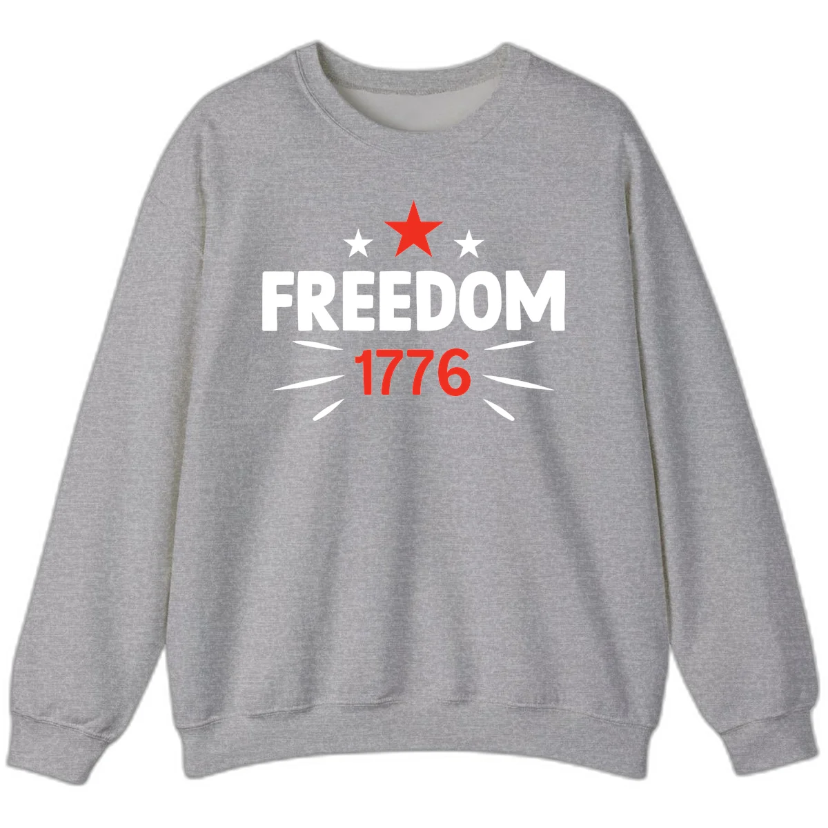 Founding Year 1776 Red Star Sweatshirt in Sport Grey