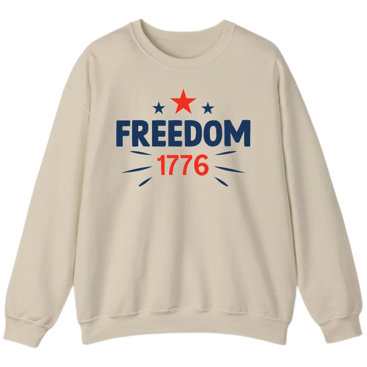 Founding Year 1776 Red Star Sweatshirt in Sand