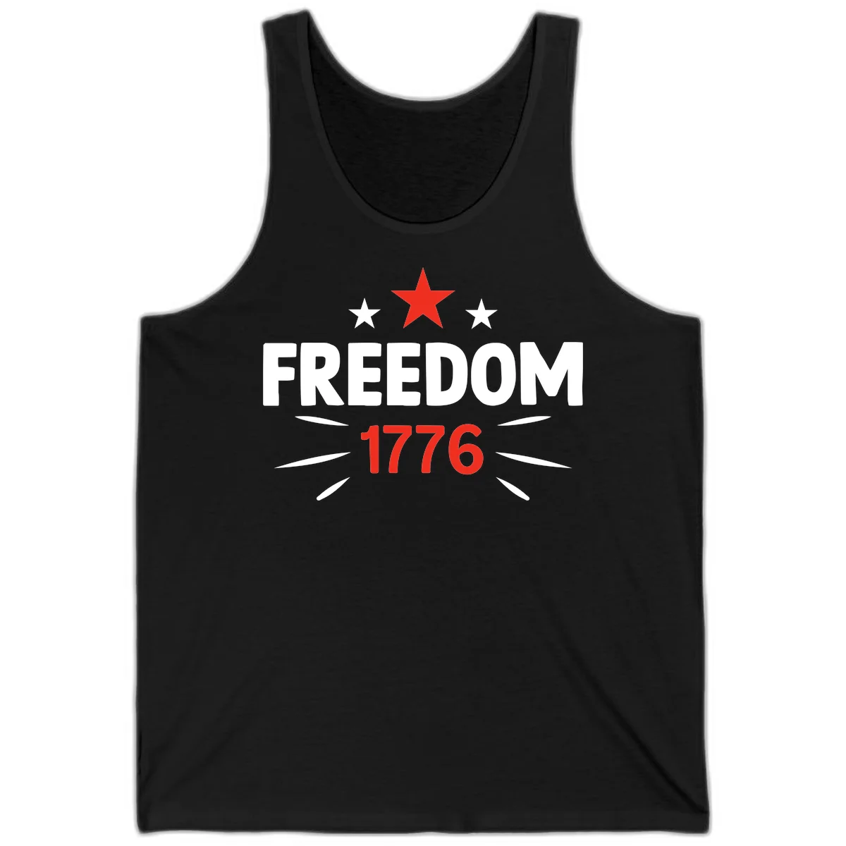Founding Year 1776 Red Star Tank in Black