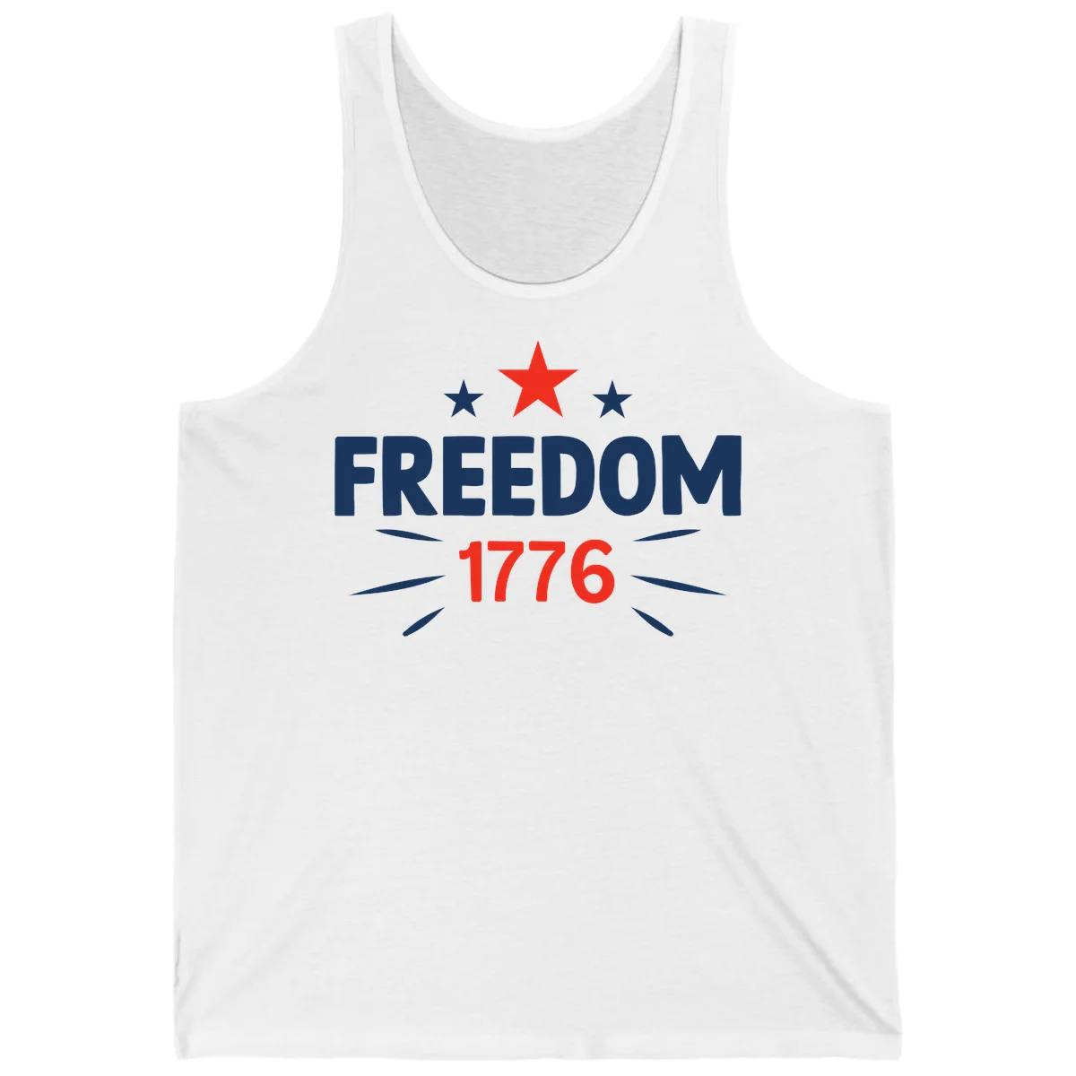 Founding Year 1776 Red Star Tank in White