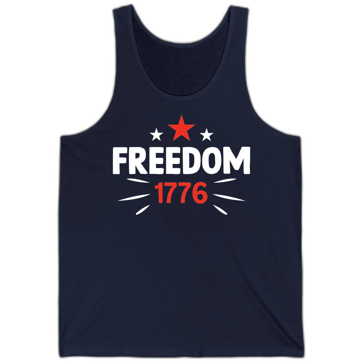 Founding Year 1776 Red Star Tank in Navy