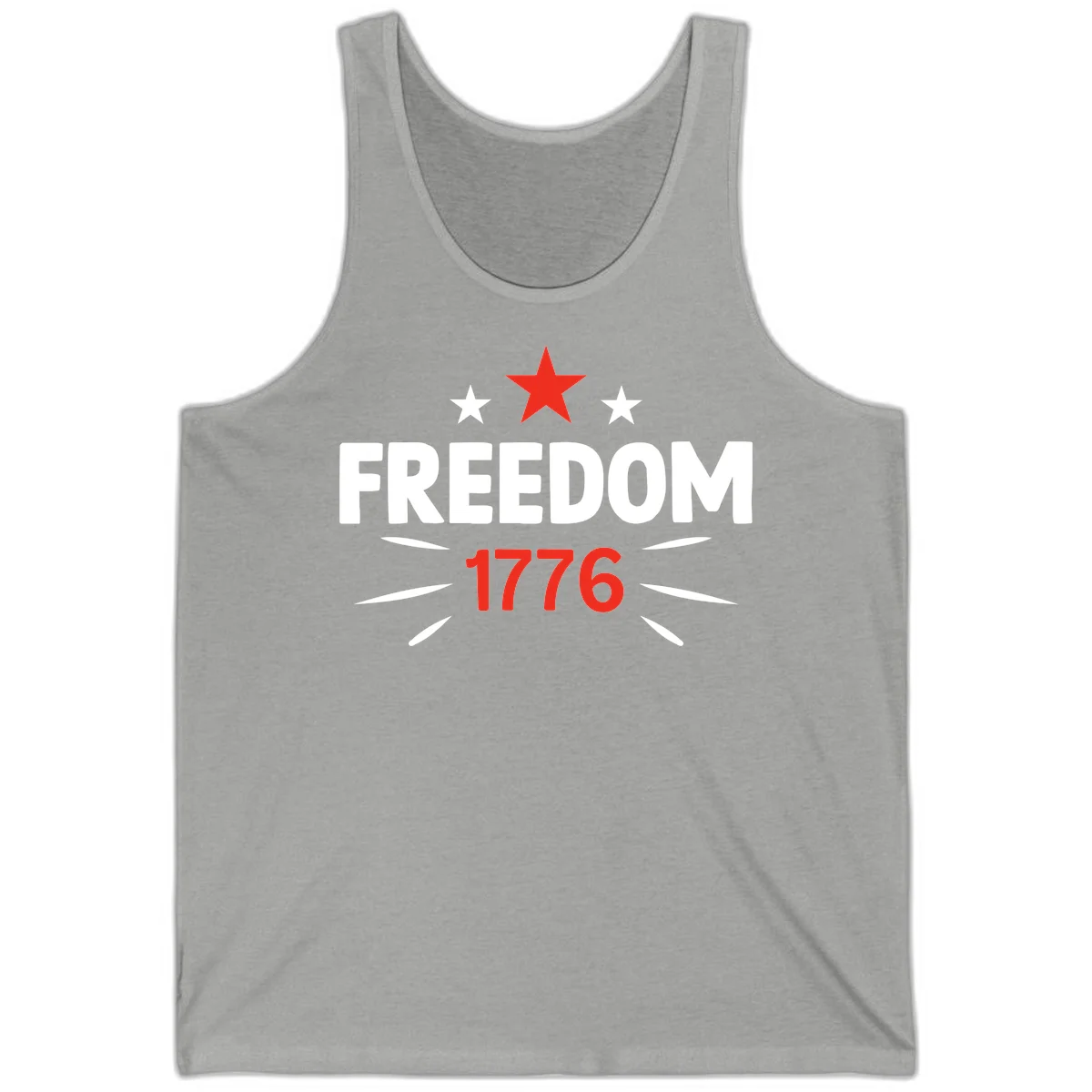 Founding Year 1776 Red Star Tank in Athletic Heather