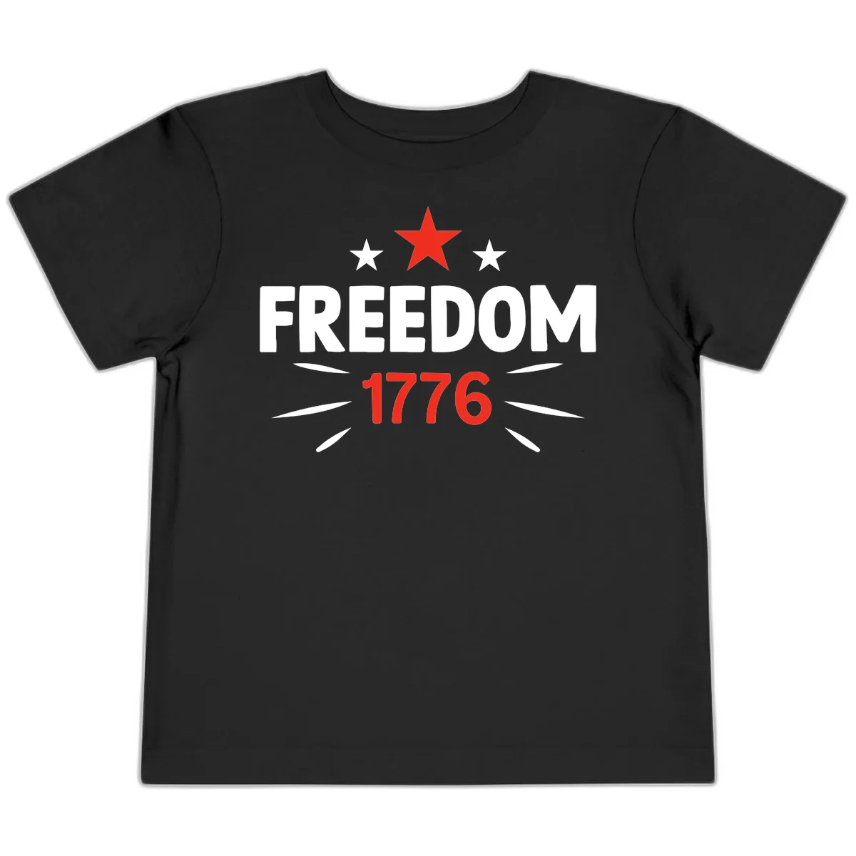 Founding Year 1776 Red Star Toddler T-Shirt in Black
