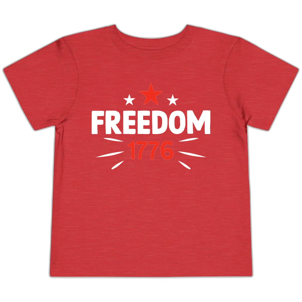 Founding Year 1776 Red Star Commemorative Design Toddler T-Shirt in Heather Red