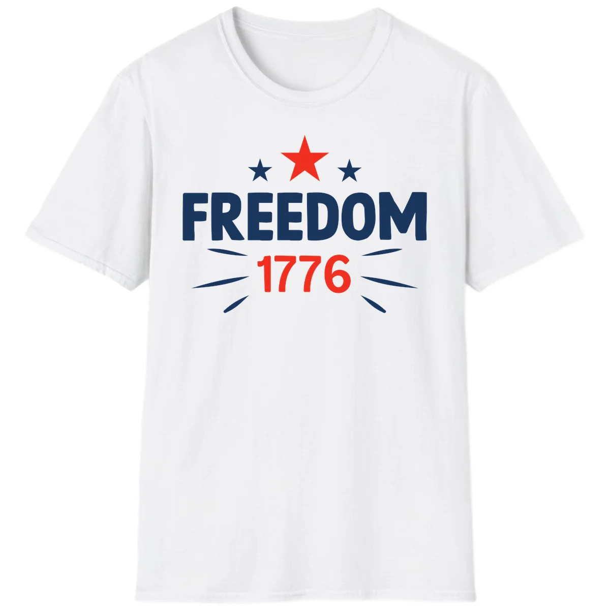 Founding Year 1776 Red Star T-Shirt in White