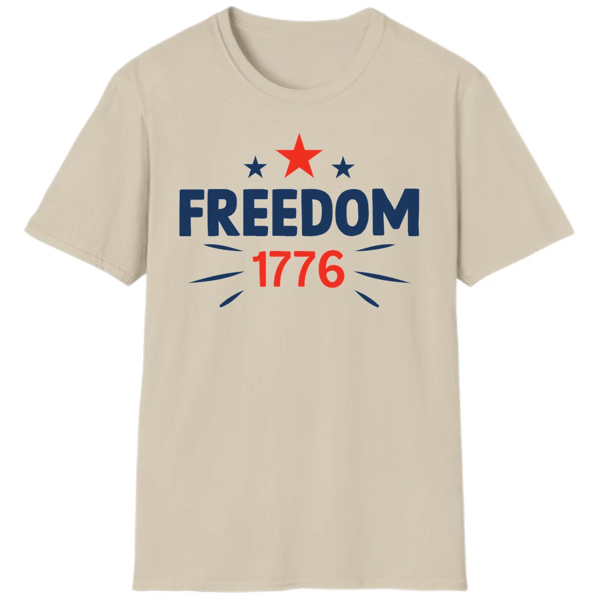 Founding Year 1776 Red Star T-Shirt in Sand