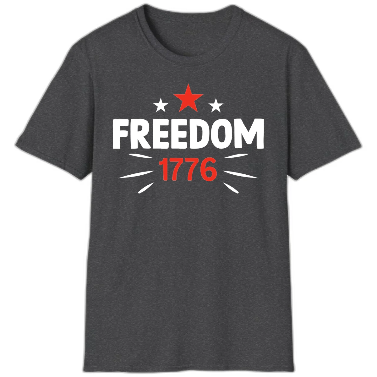 Founding Year 1776 Red Star T-Shirt in Dark Heather