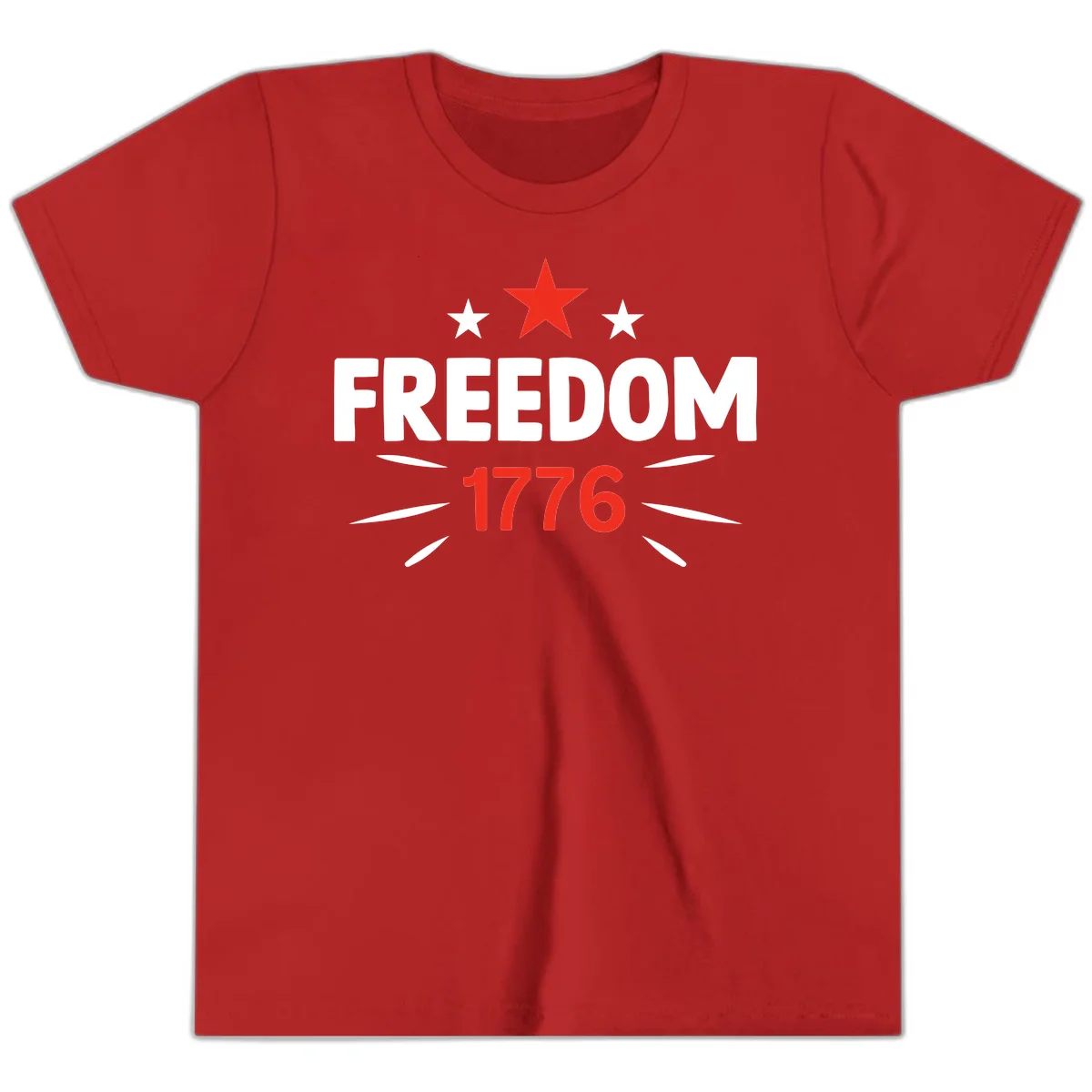 Founding Year 1776 Red Star Youth T-Shirt in Red