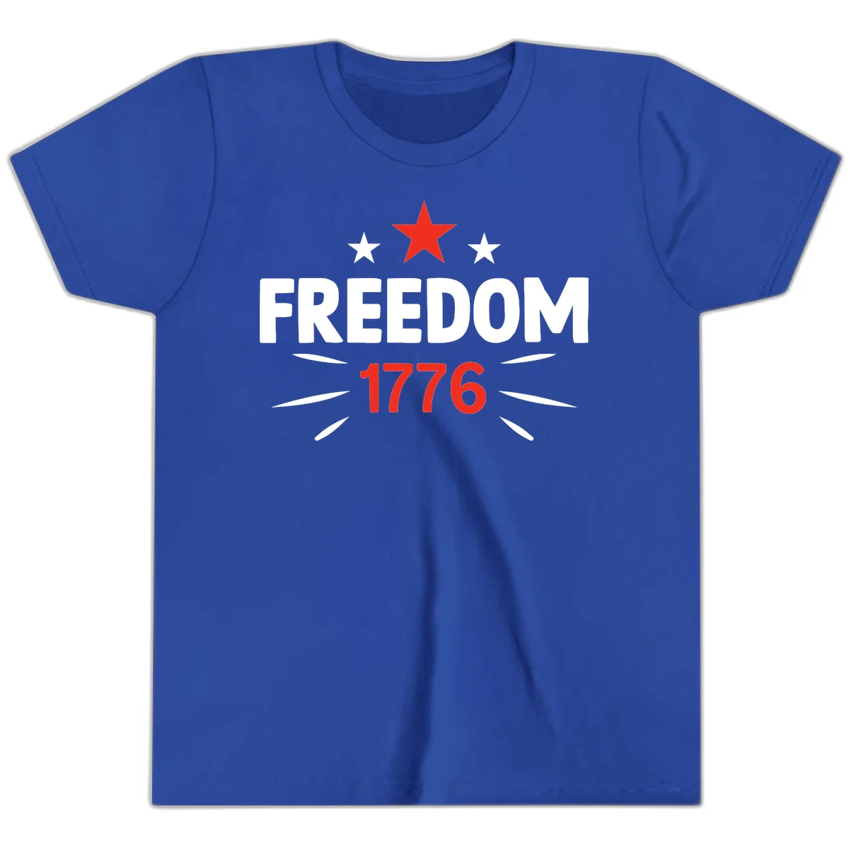 Founding Year 1776 Red Star Youth T-Shirt in True Royal