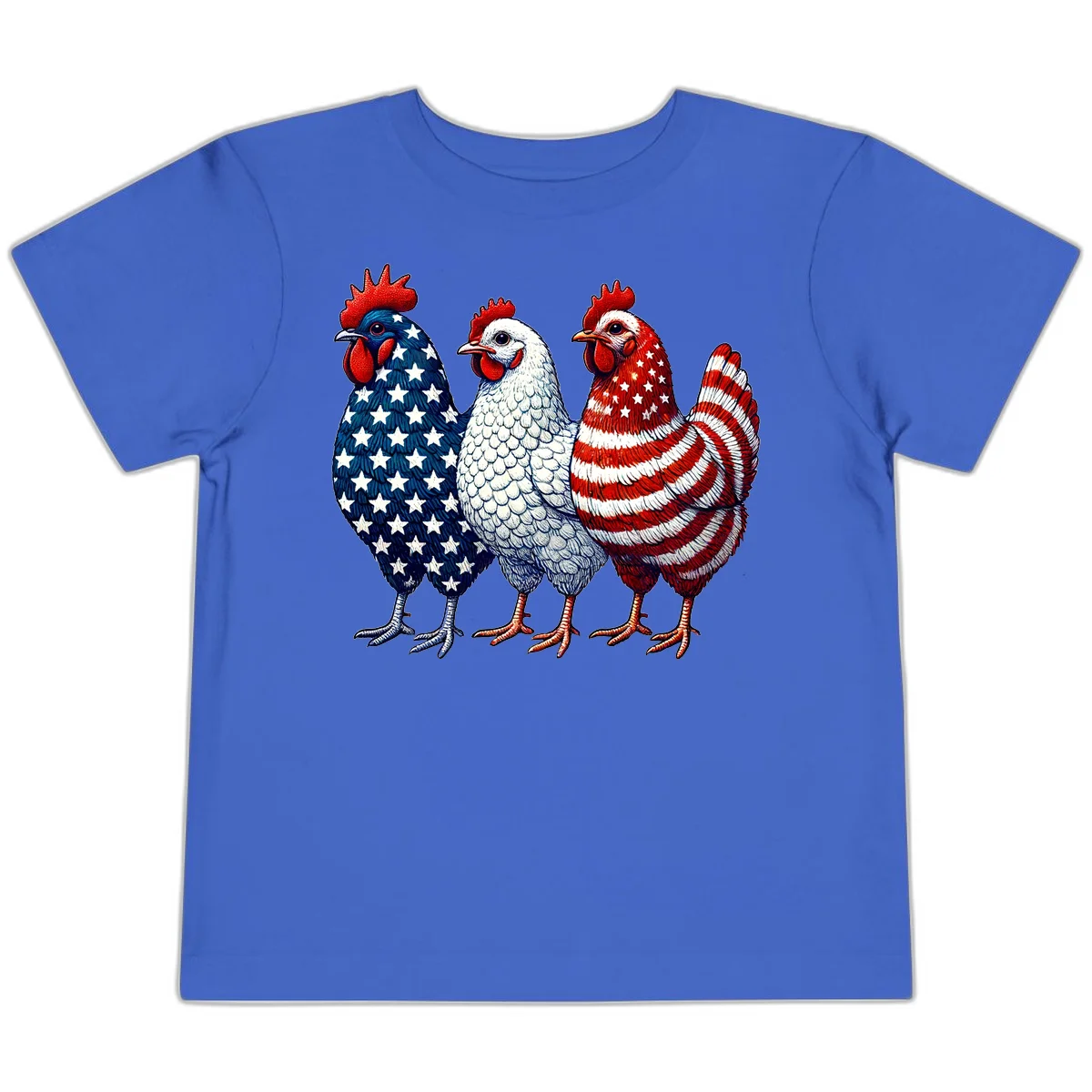 Patriotic Rooster Trio Toddler T-Shirt in True Royal