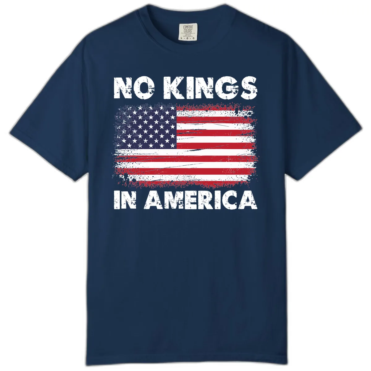 No Kings In America Design Comfort Color in Navy