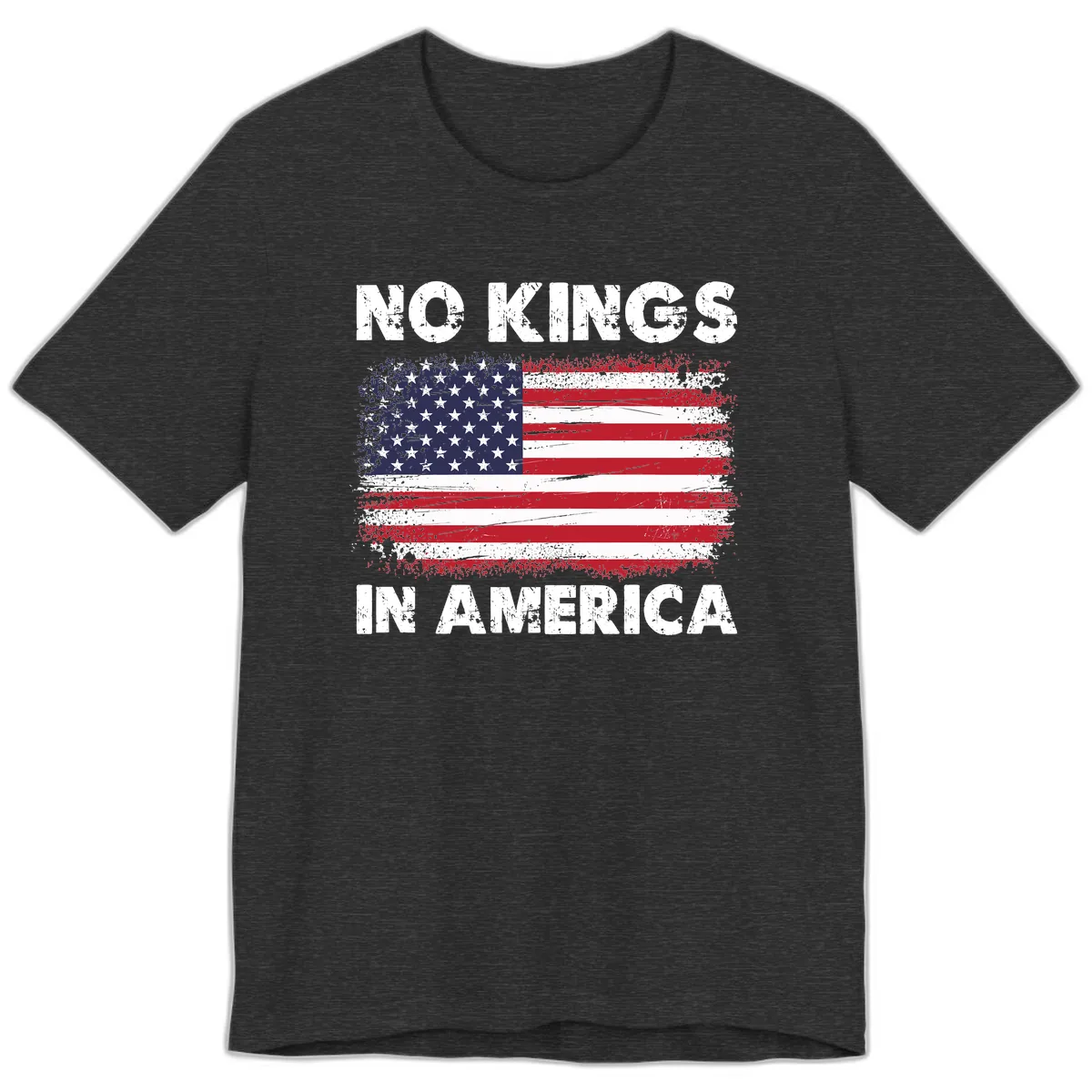 No Kings In America Design Premium T-Shirt in Dark Grey Heather