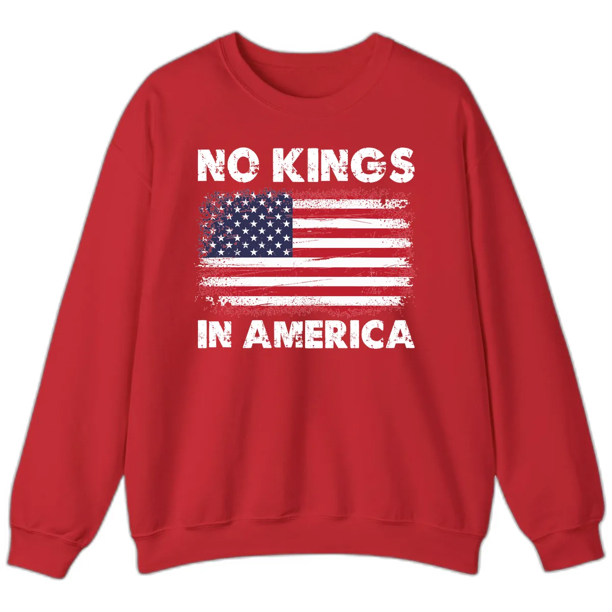 No Kings In America Design Sweatshirt in Red