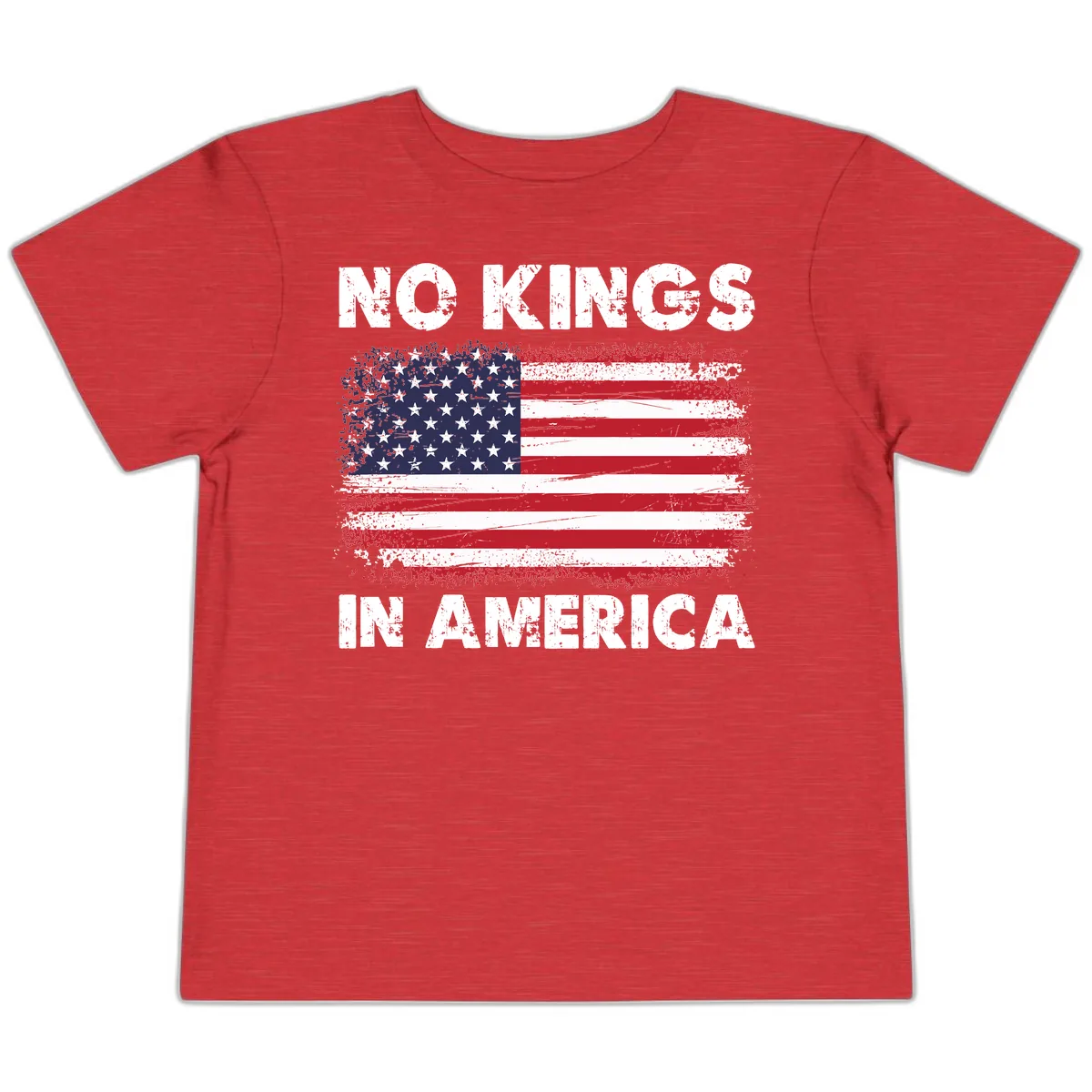 No Kings In America Design Toddler T-Shirt in Heather Red