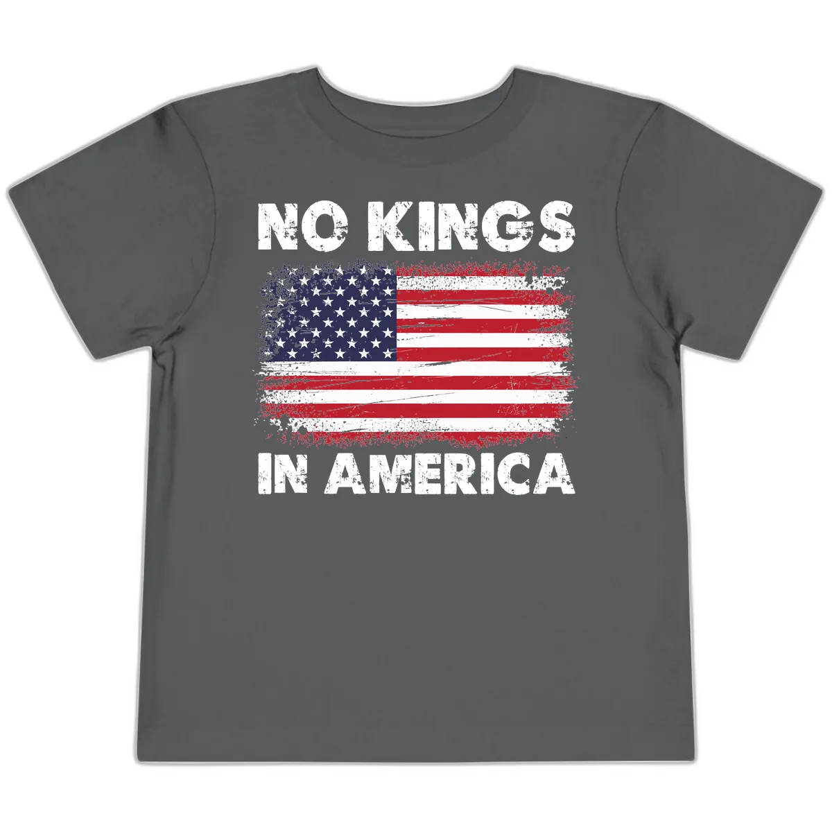 No Kings In America Design Toddler T-Shirt in Asphalt