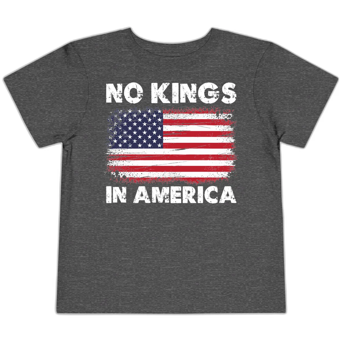 No Kings In America Design Toddler T-Shirt in Dark Heather Grey