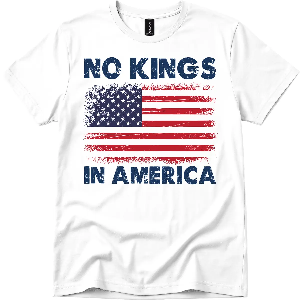 No Kings In America Design T-Shirt in White