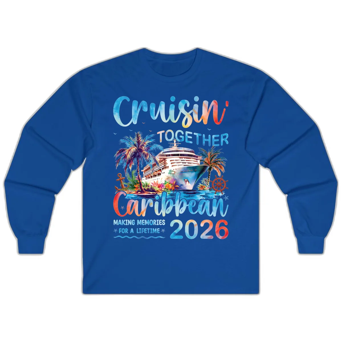 Cruisin' Together Caribbean 2026 Family Memories Cruise Long Sleeve in Royal