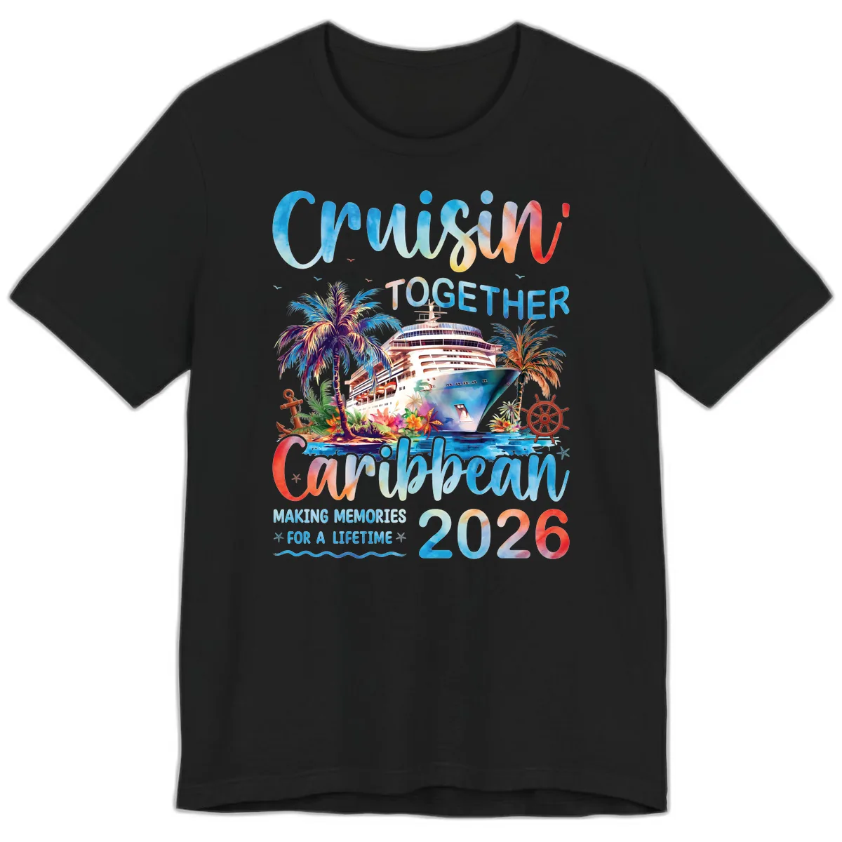 Cruisin' Together Caribbean 2026 Family Memories Cruise Premium T-Shirt in Black