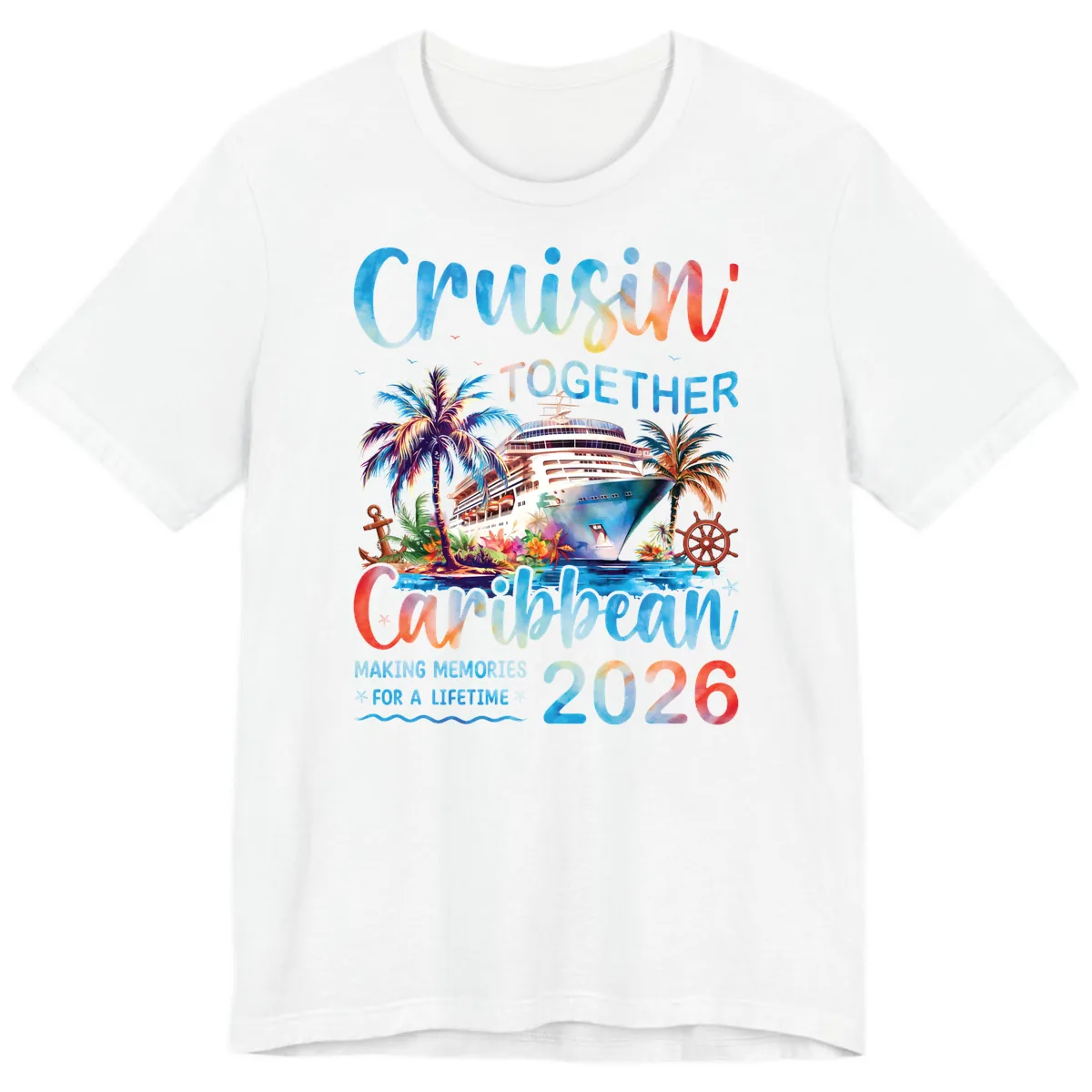 Cruisin' Together Caribbean 2026 Family Memories Cruise Premium T-Shirt in White