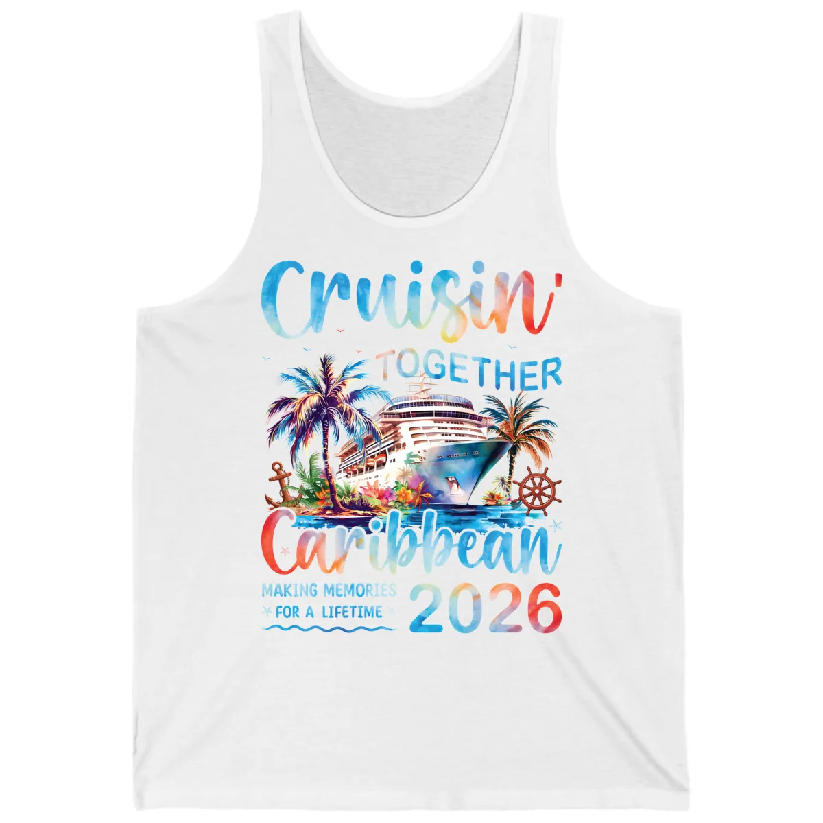 Cruisin' Together Caribbean 2026 Family Memories Cruise Tank in White