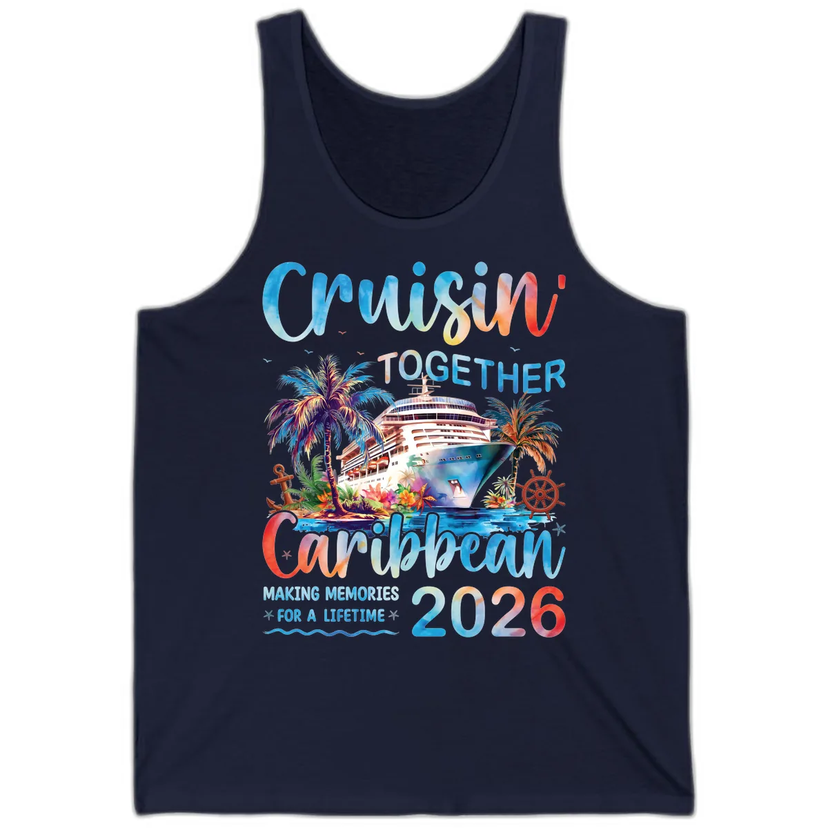 Cruisin' Together Caribbean 2026 Family Memories Cruise Tank in Navy