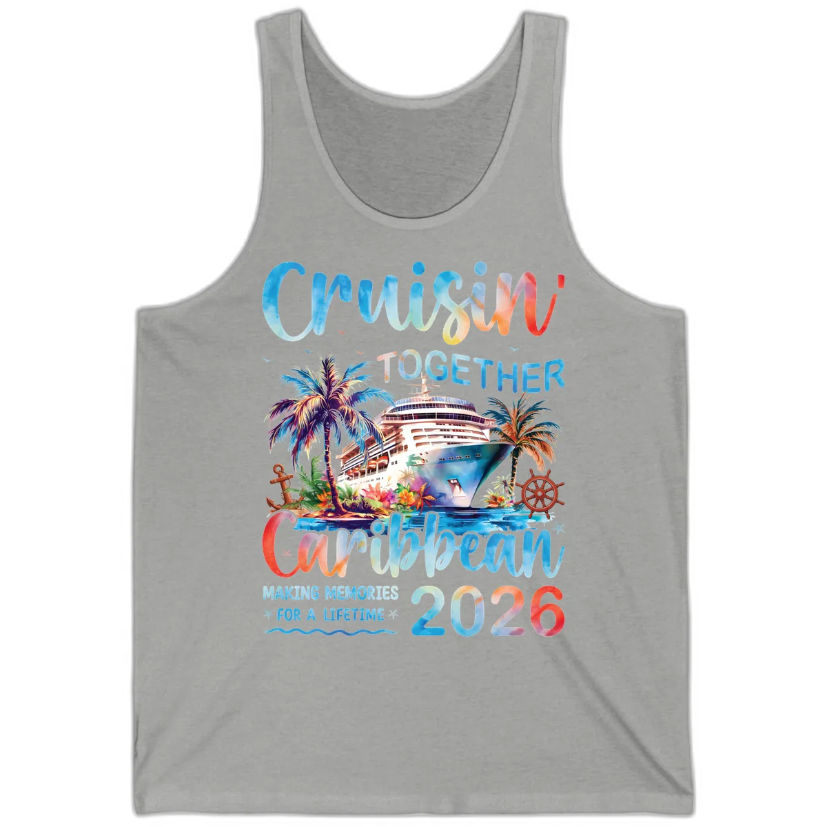 Cruisin' Together Caribbean 2026 Family Memories Cruise Tank in Athletic Heather
