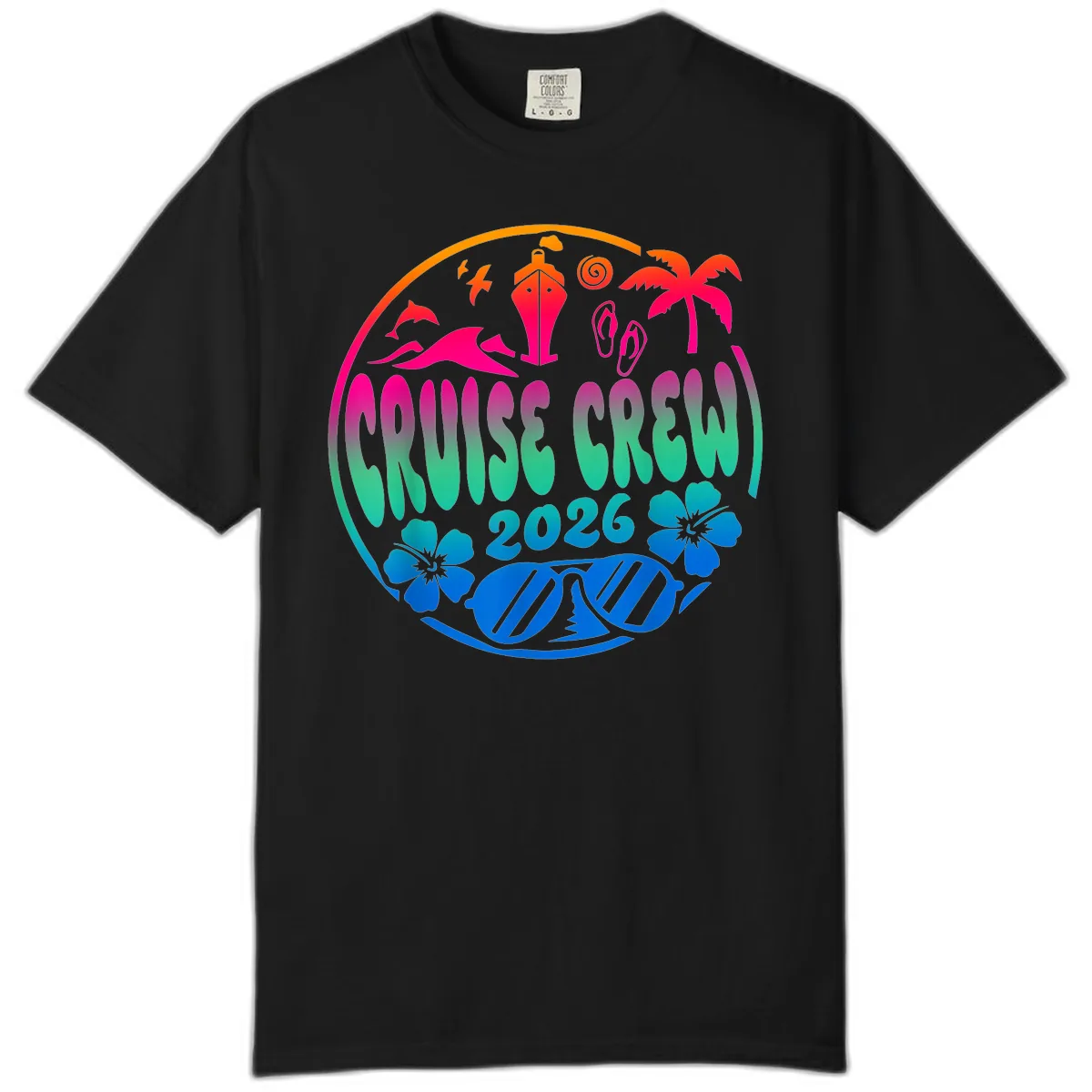 Family Cruise Crew 2026 Vacation Design Comfort Color in Black