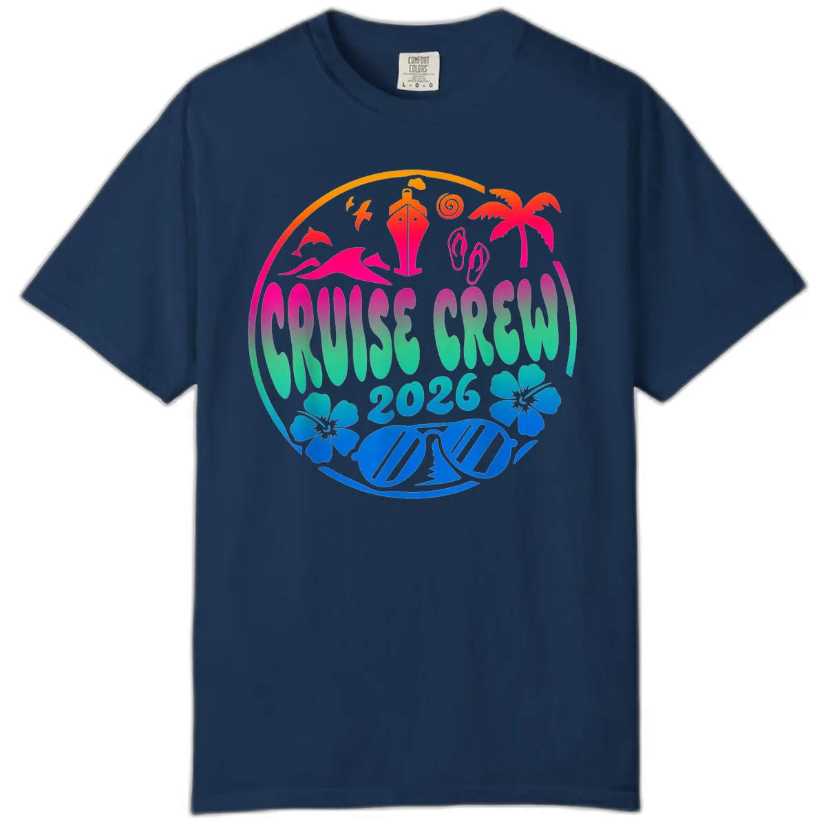 Family Cruise Crew 2026 Vacation Design Comfort Color in Navy