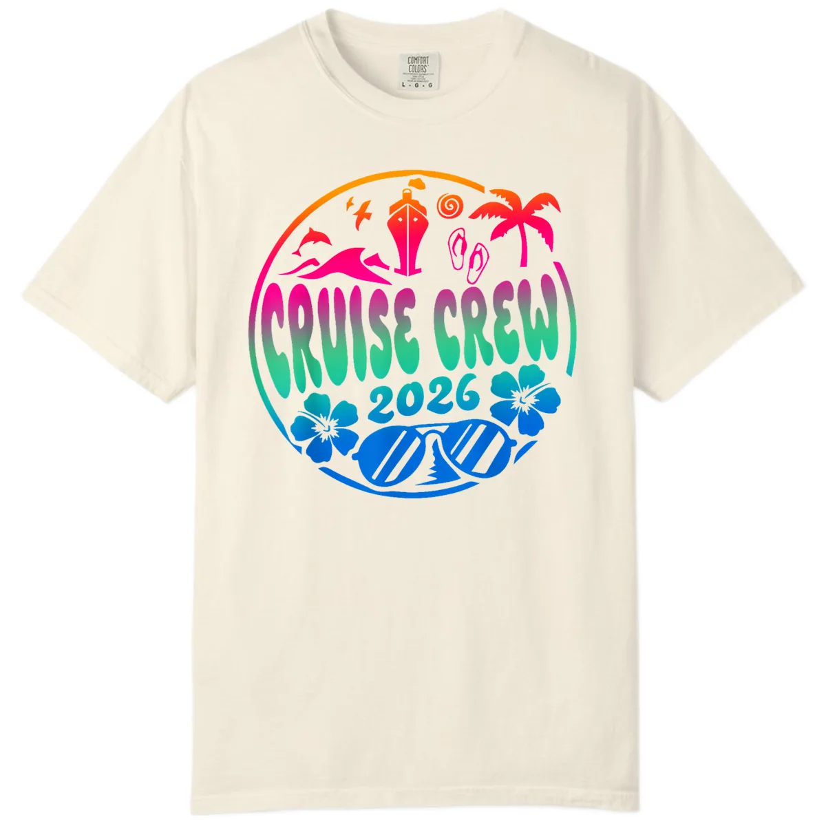 Family Cruise Crew 2026 Vacation Design Comfort Color in Ivory
