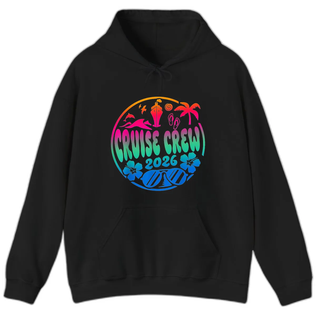 Family Cruise Crew 2026 Vacation Design Hoodie in Black