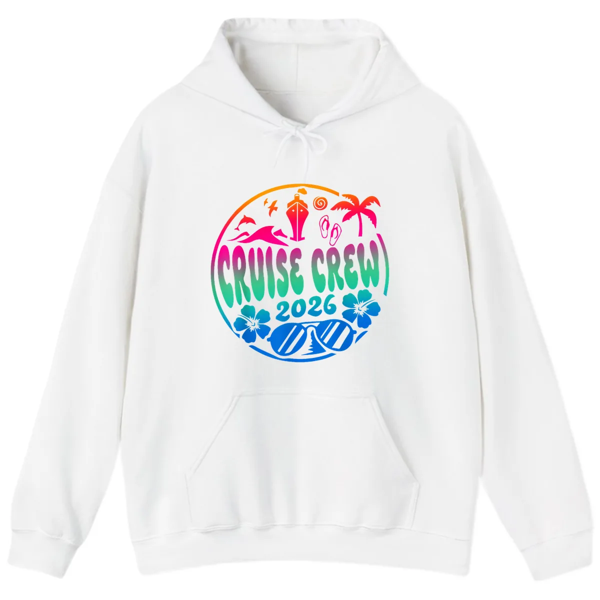 Family Cruise Crew 2026 Vacation Design Hoodie in White