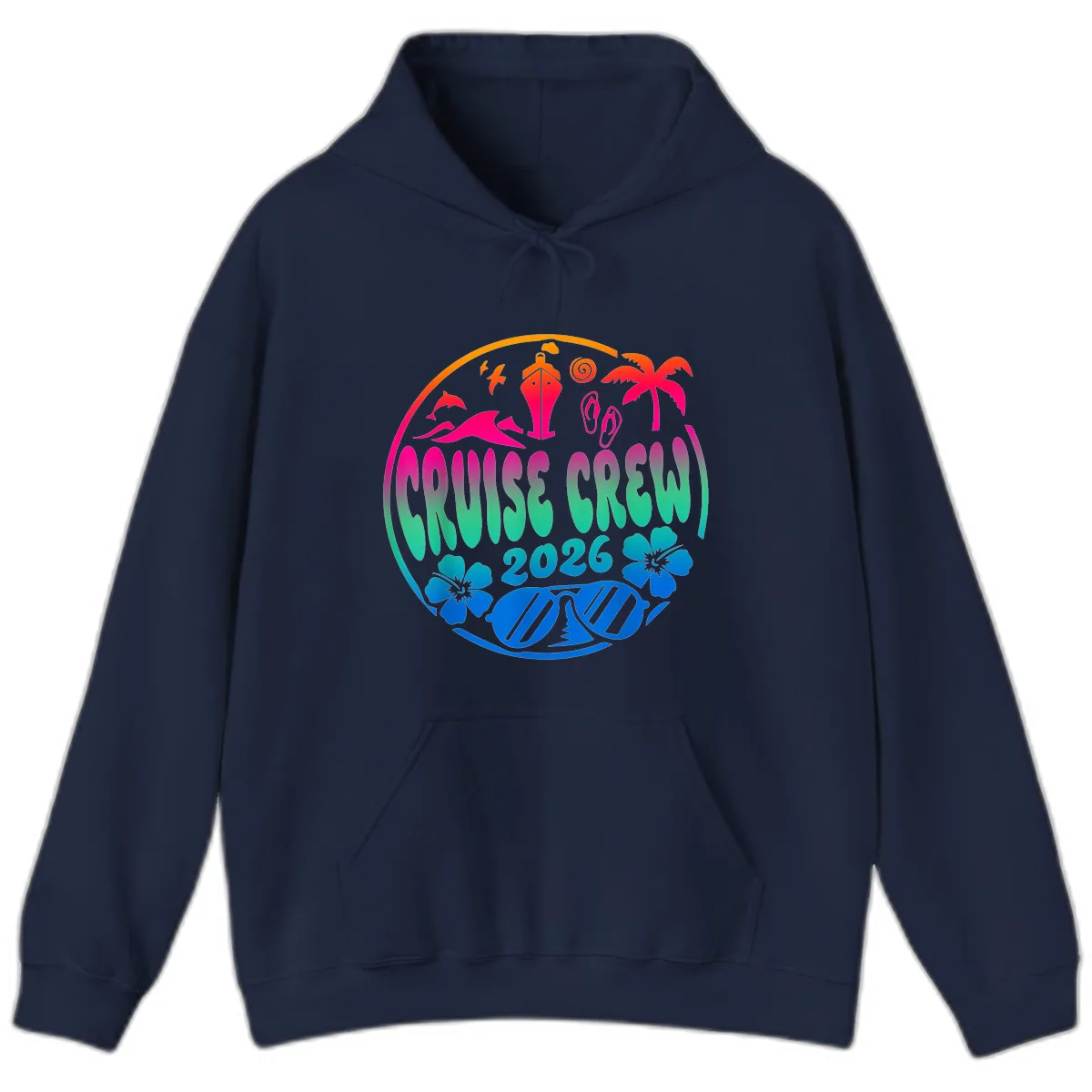 Family Cruise Crew 2026 Vacation Design Hoodie in Navy
