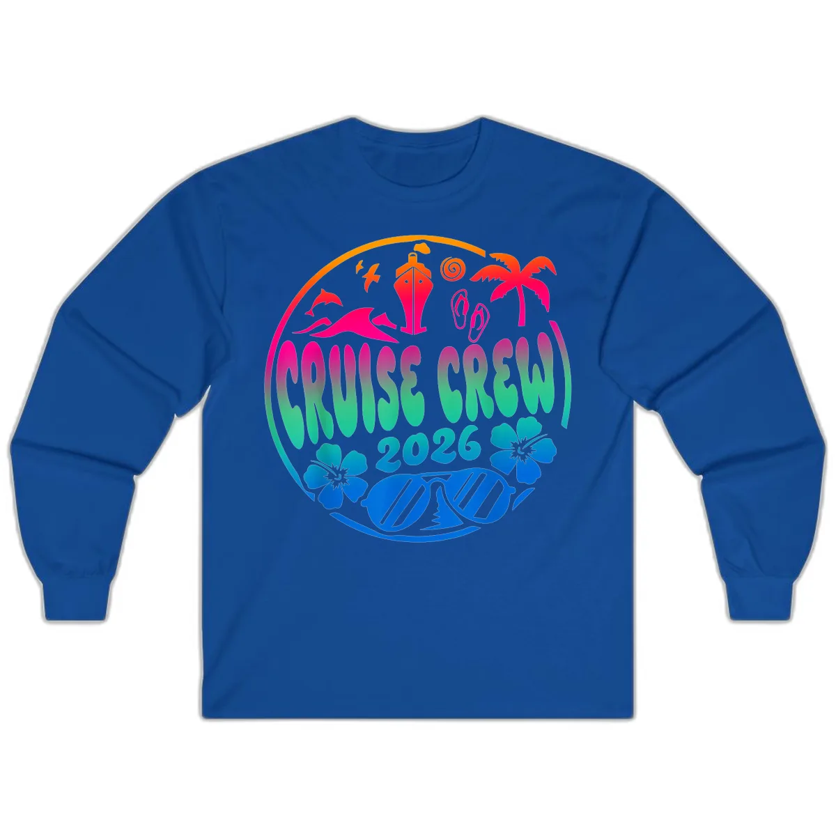 Family Cruise Crew 2026 Vacation Design Long Sleeve in Royal