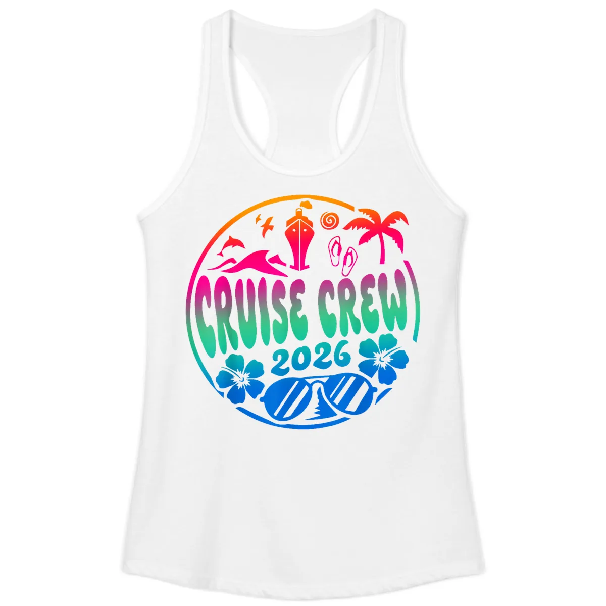 Family Cruise Crew 2026 Vacation Design Ladies Tank in White