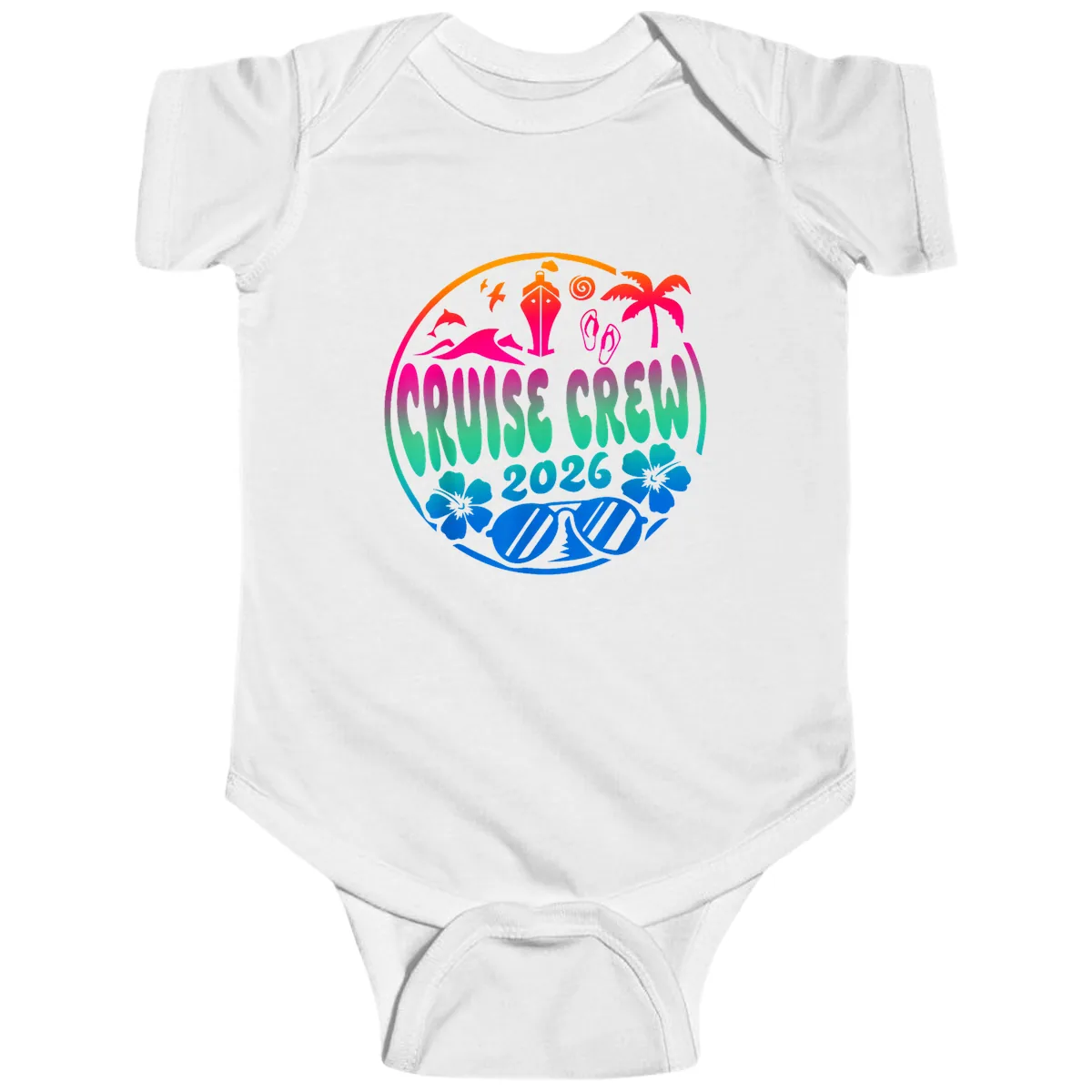 Family Cruise Crew 2026 Vacation Design Baby Onesie in White