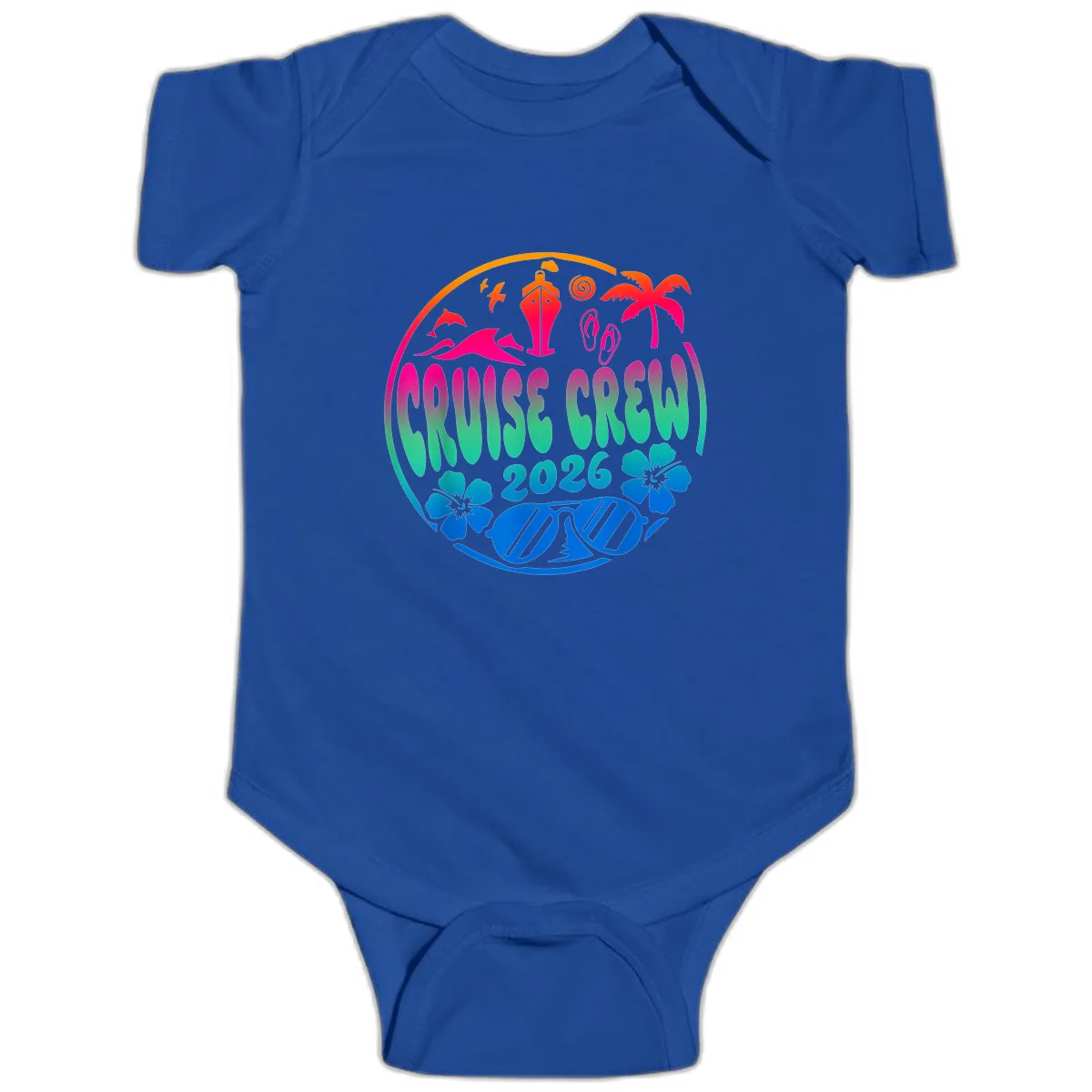 Family Cruise Crew 2026 Vacation Design Baby Onesie in Royal