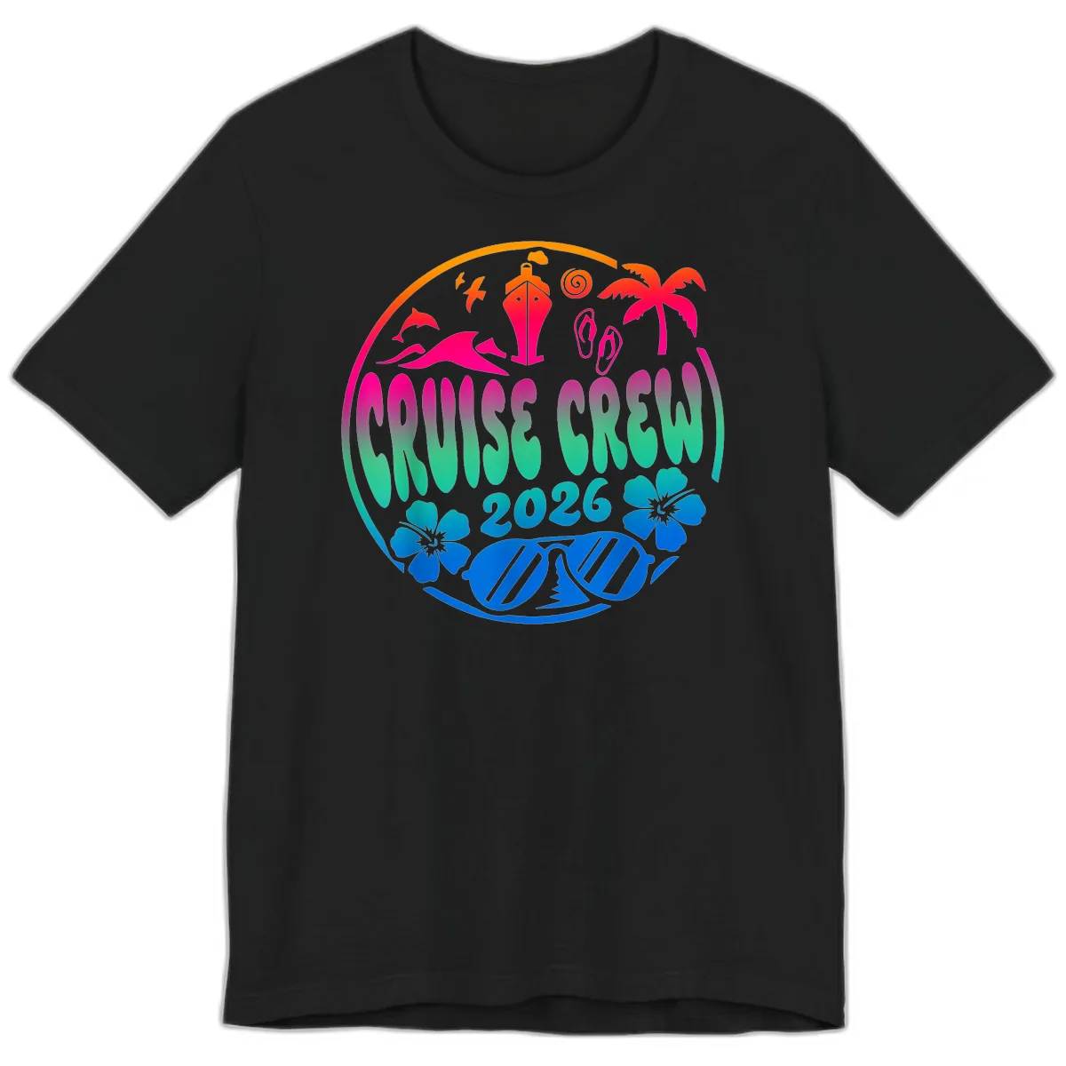Family Cruise Crew 2026 Vacation Design Premium T-Shirt in Black