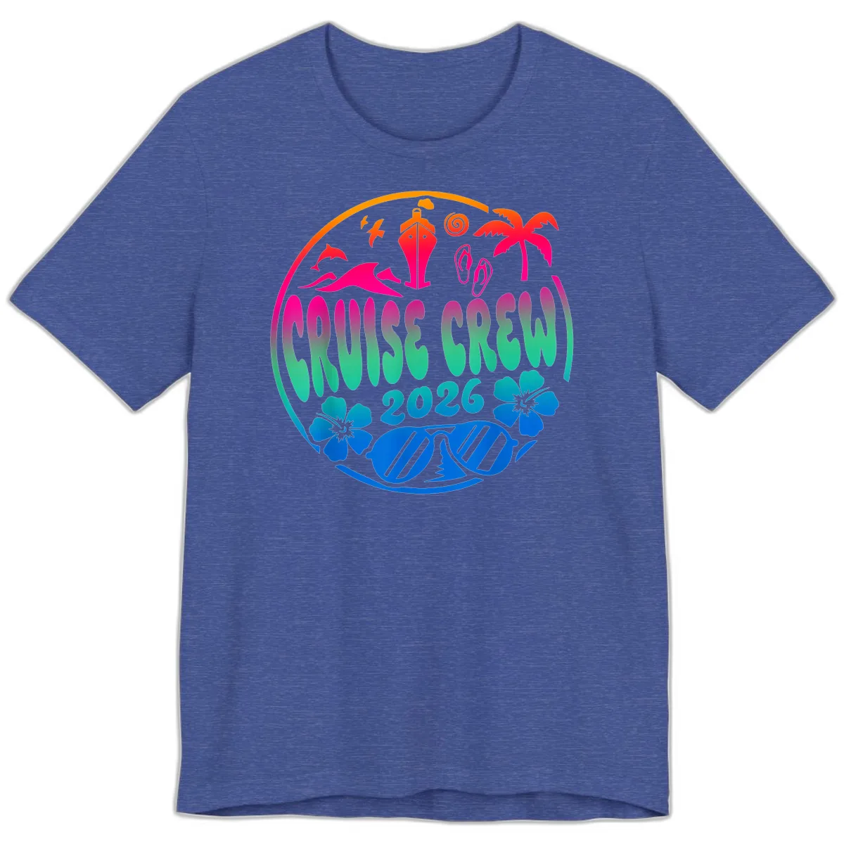 Family Cruise Crew 2026 Vacation Design Premium T-Shirt in Heather True Royal