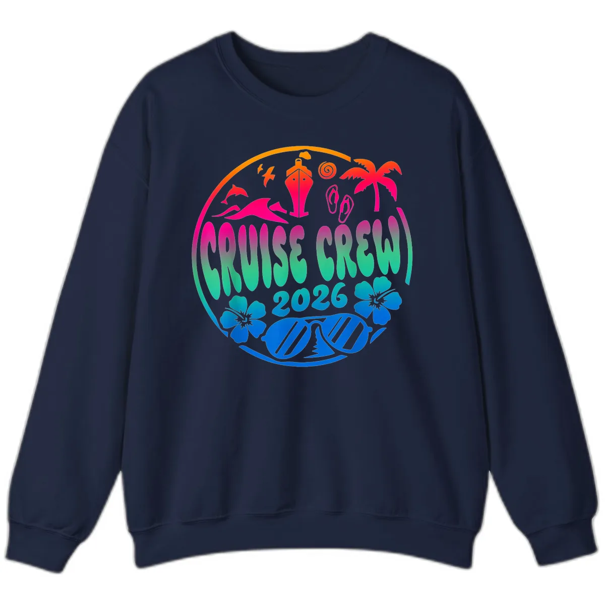 Family Cruise Crew 2026 Vacation Design Sweatshirt in Navy