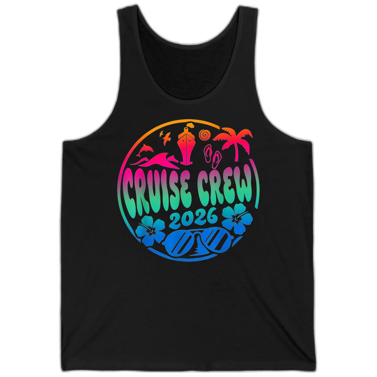 Family Cruise Crew 2026 Vacation Design Tank in Black