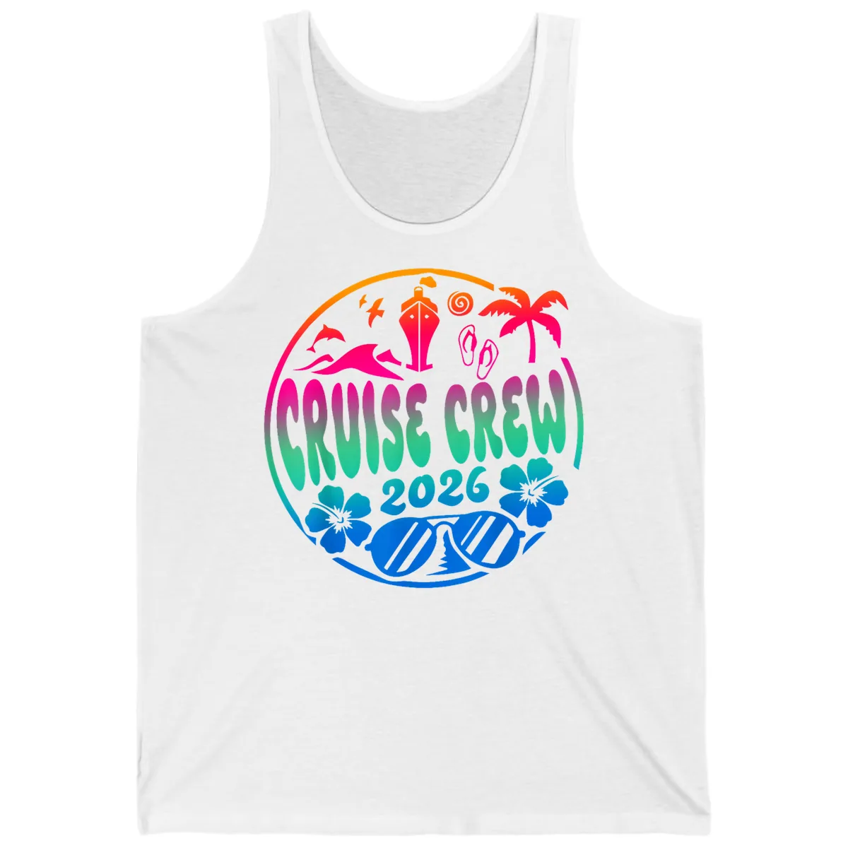 Family Cruise Crew 2026 Vacation Design Tank in White