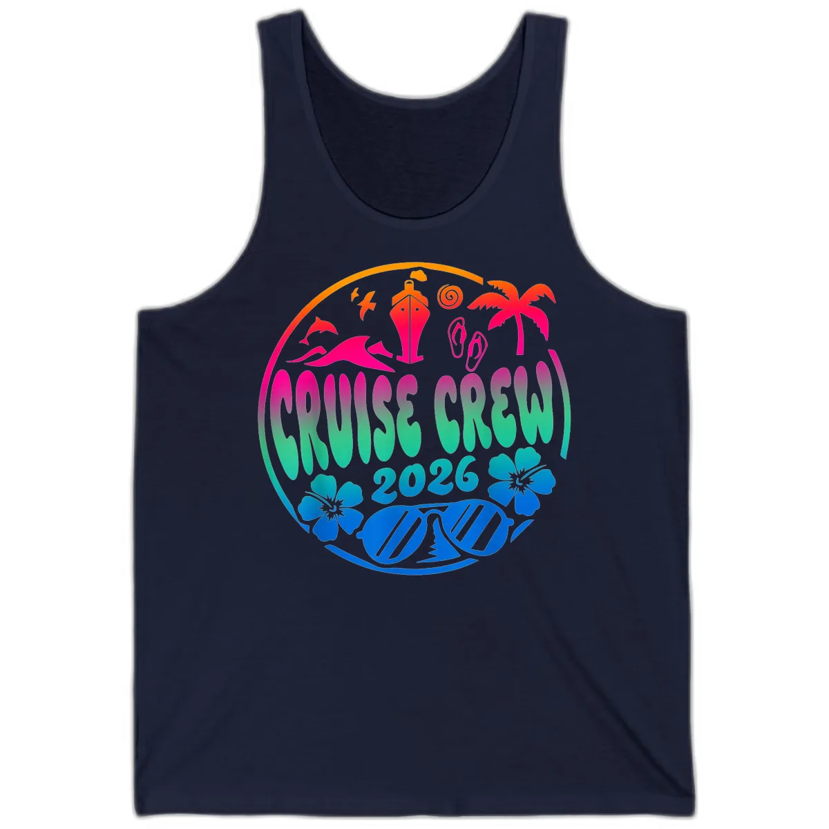Family Cruise Crew 2026 Vacation Design Tank in Navy