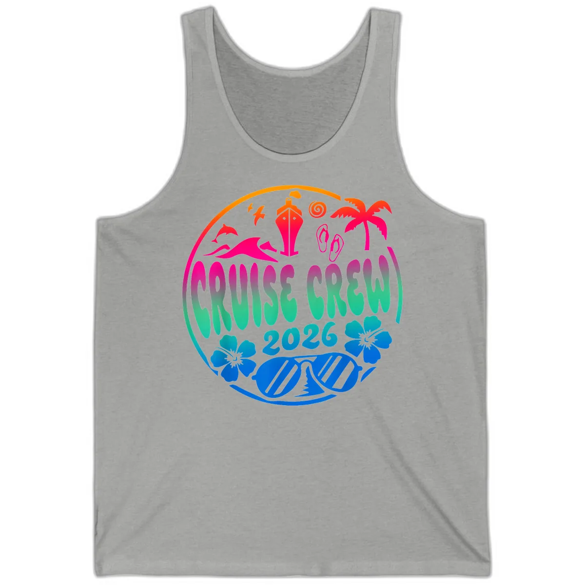Family Cruise Crew 2026 Vacation Design Tank in Athletic Heather