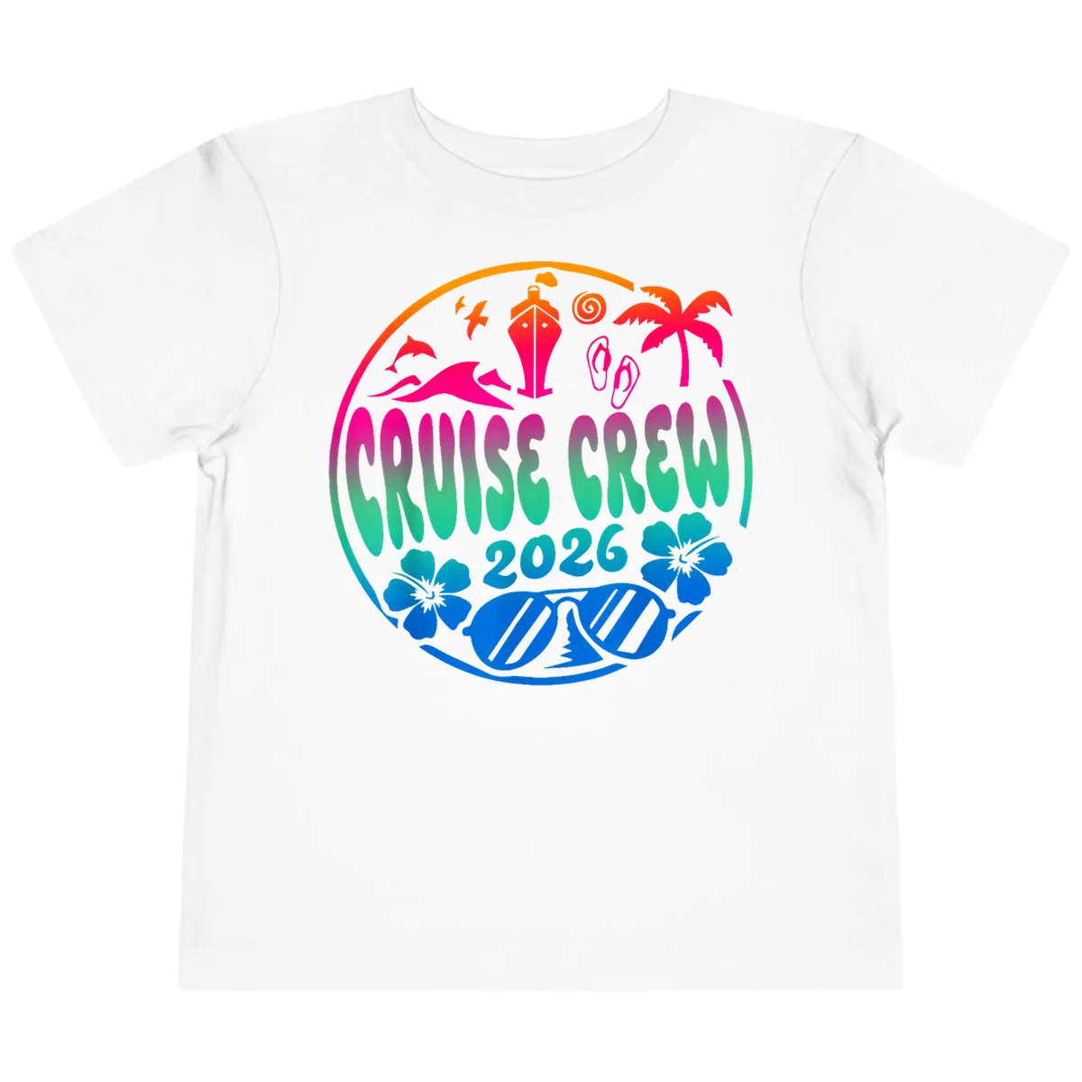 Family Cruise Crew 2026 Vacation Design Toddler T-Shirt in White