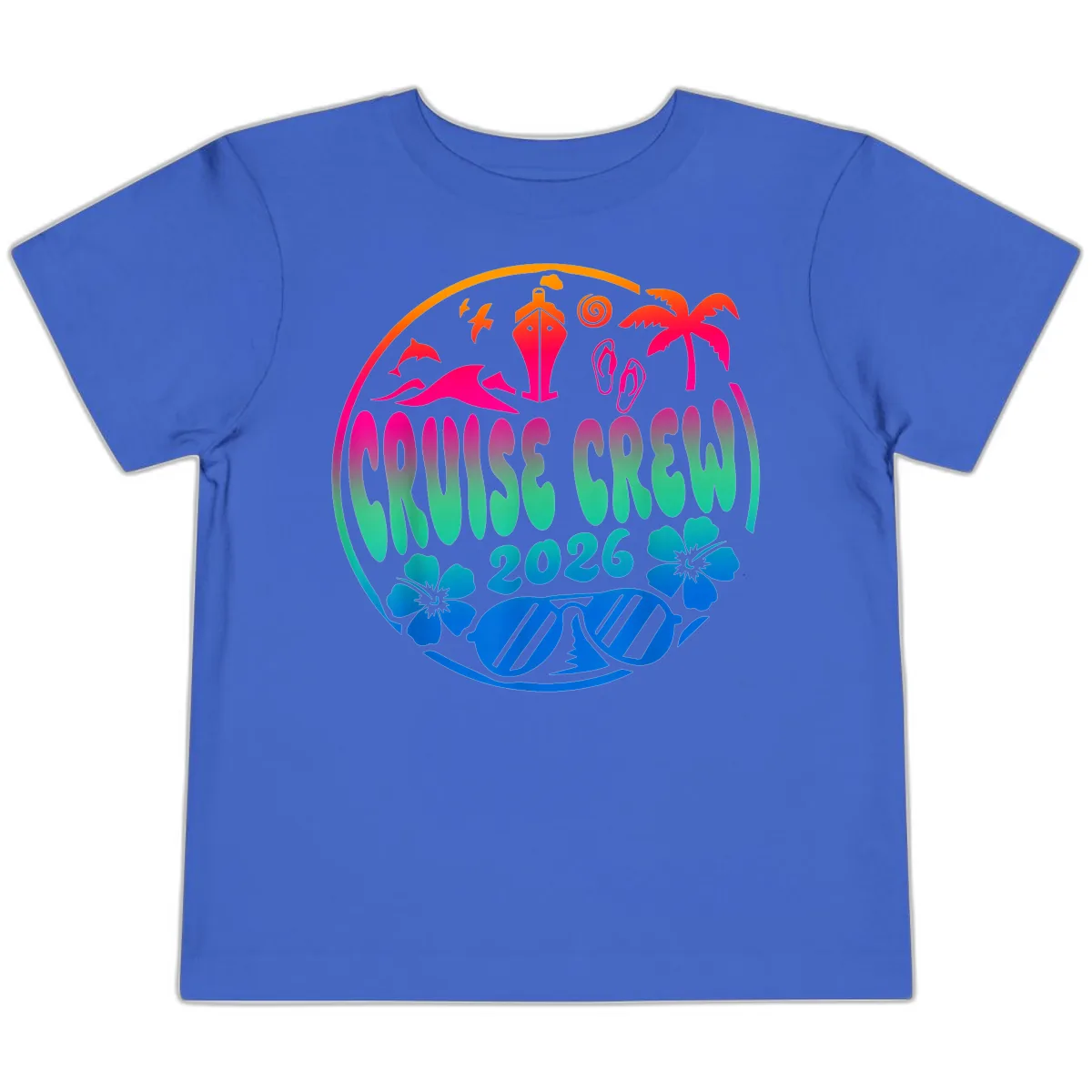 Family Cruise Crew 2026 Vacation Design Toddler T-Shirt in True Royal