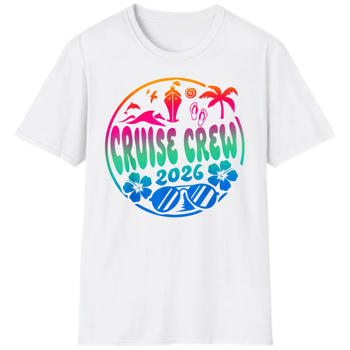 Family Cruise Crew 2026 Vacation Design T-Shirt in White