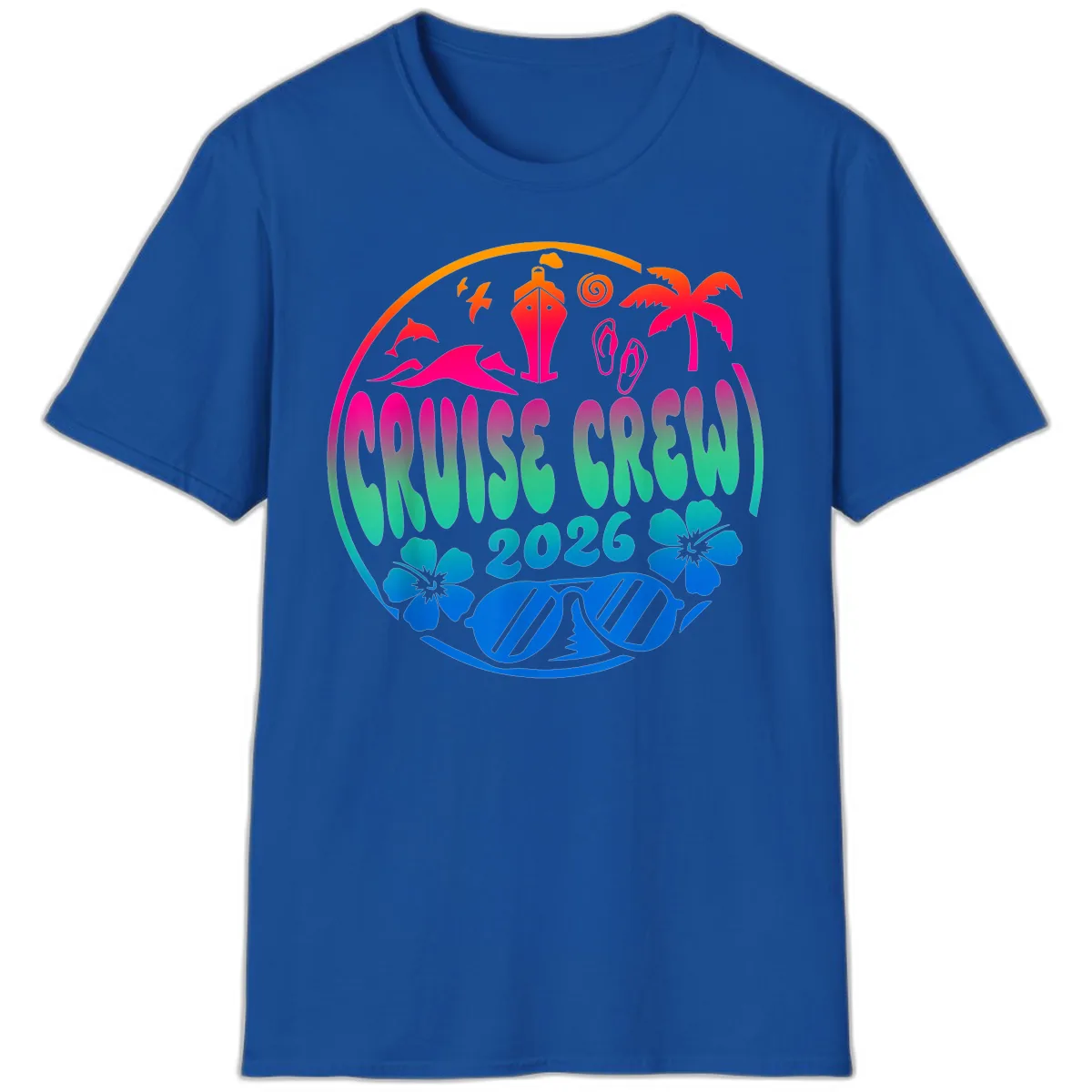 Family Cruise Crew 2026 Vacation Design T-Shirt in Royal